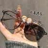 Nuevas Gafas Fotocromáticas para Miopía de Cambio de Color para Mujer, Combinación Perfecta, Negro Brillante Liso, Montura Grande, Mismo Estilo que las Celebridades de Internet, Gafas Planas Anti-Ultravioleta