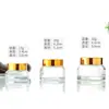 30g Crema para Ojos Crema Facial Botella de Muestra Loción Cosmética Sub-Botella Transparente Hombro Oblicuo Tapa con Textura de Madera Botella de Crema Portátil