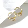 Brincos de Prata S925 Selecionados Cuidadosamente de Fronteira, Luxo Acessível para Mulheres, Banhados a Ouro com Revestimento de Diamante, Versáteis, High-End, Populares, Simples