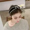 Faixa de Cabelo Larga de Tecido Versátil Feita à Mão Dongdaemun Coreano Famosa na Internet Pérolas Contas Pequenas Fofa Antiderrapante Acessório de Cabelo