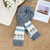 Cachecol de Tricô Jacquard Estilo Fair Isle Retrô para Mulheres no Outono e Inverno, Peça de Alto Padrão, Cachecol e Xale de Lã Quente e à Prova de Frio