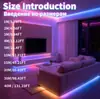 Tira de luz ambiental 5050 RGB transfronteriza, alimentada por USB, con control remoto de 20 teclas, activación por música y sonido, e iluminación de fondo colorida