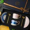 Taza de Café Platillo traje Hogar Refinado de Alta Gama Sentido de Alta Gama Lujo Ligero Taza de Café de Cerámica Estilo Europeo Lujosa Caja de Regalo
