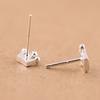 Aretes de botón Corona de plata 925 cepillada moda fresca lindo combinable estilo japonés y coreano dulce lindo