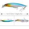 Señuelo Minnow de Hundimiento Lento 9cm/6.8g Anzuelo Triple con Pluma Señuelo Biónico 10 Colores Plástico Señuelo Duro Venta al por Mayor Transfronterizo