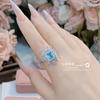 Anillo camelia Sena luz aguamarina femenino Vintage chapado en oro micro incrustado circón flor anillo de ensueño