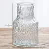 Vaso Mini de Vidro Alto Padrão Francês Americano com Relevo Retro Arranjo de Flores Secas Decoração de Plantas Verdes