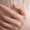 Anillo de autodisciplina con flor de cuatro hojas para mujer, ligero, lujoso, nicho, exquisita pulsera de moda, apertura distintiva, anillo ajustable para todo tipo de dedos.