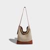 Bolso Tejido a Mano para Mujer 2024 Nuevo Bolso de Paja para Vacaciones en la Playa Bolso de Hombro de Gran Capacidad Bolso Cruzado Tipo Cubo