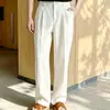 Pantalones Casuales para Hombre de Tencel y Lino para Primavera y Otoño, Estilo Coreano, Pantalones de Negocios Casuales de Alta Gama, Tendencia, Colección de Otoño