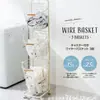 Cesta para ropa sucia de malla de alambre metálico directo de fábrica, cesta de almacenamiento de ropa sucia para baño, cubo de ropa sucia con ruedas, negro y blanco, venta al por mayor