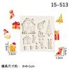 Molde de Silicone Tema Natalino Floco de Neve Árvore de Natal Boneco de Neve Boneco de Gengibre Decoração Criativa para Assar Molde de Silicone Líquido