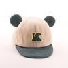 Gorro de bebé otoño e invierno coreano grueso niños y niñas lindo oso cálido pana bebé bebé suave visera niños