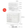 Caja de Almacenamiento Tipo Cajón a Prueba de Polvo de Nueve Compartimentos Caja de Almacenamiento Linda para Papelería de Escritorio Joyería Cosméticos Caja de Seis Compartimentos