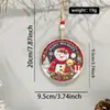 Decoración de letrero de madera navideño de Amazon transfronterizo, letrero redondo, colgante de madera de puerta de Papá Noel y muñeco de nieve