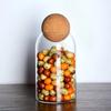 Frasco de armazenamento de vidro Cork Ball Snack Tea Jar Garrafa de armazenamento de vidro Grão selado Garrafa de doces