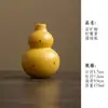 Vaso Cerâmico Colorido em Forma de Cuia com Manchas Douradas Arranjo de Flores Decoração de Casa Ornamento com Bom Significado Auspicioso de Fortuna e Riqueza