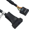 Cable Adaptador de Placa Base de Cabezal USB 3.0 a USB 2.0, USB 3.0 a USB 2.0, Convertidor Adaptador de Cable de Placa Base USB 3.0 Macho de 19 Pines a USB 2.0 Hembra de 9 Pines 6 pulgadas/15 cm