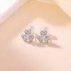 Pendientes Yiluyin S925 Plata de Ley Chapados en Oro Delicados con Forma de Corazón y Trébol, Joyería de Oreja de Plata Versátil con Diseño de Nicho de Lujo Ligero