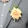 Venta al por mayor Ramo de muñeca para boda de novia china dama de honor flor de muñeca para boda novio padrino ramillete rosa de simulación 6 colores