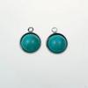 Aretes diy aretes colgante hebilla acero inoxidable fondo incrustado gema turquesa perla estilo étnico adornos de estilo antiguo