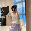 Blusa de Proporções Otimizadas~Malha de Linho Tencel 26 Novo Estilo de Verão Manga Curta Cordão Top Leve