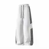 Calça esportiva masculina de primavera e outono com cordão, estilo casual americano, marca da moda, calça longa solta de perna larga, listrada, plus size, em estoque