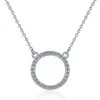 Moissanita Collar de Moissanita Simple Moda Joyería Redondo Accesible Lujo Elegante Cadena de Clavícula de Plata de Ley S925 para Mujeres
