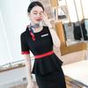 Vestido Ropa de Negocios Elegante Moda Viajero Esteticista Recepción de Hotel Joyería Ropa de Trabajo Verano Manga Corta para Mujer