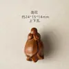 Llavero Colgante Flor de Loto de Madera de Durazno Viejo Accesorio de Artesanía Tallado en Madera Tridimensional Adorno Hecho a Mano para DIY