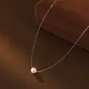 Bajo Árbol Rong Plata S925 Venta Caliente Lágrimas de Sirena Invisibles Collar de Moissanita para Mujer Gama Alta Más Fácil de Combinar Cadena para Clavícula Estilo Caliente
