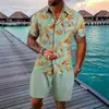 Conjunto de Camisa de Manga Corta de Moda para Hombre de Comercio Exterior Más Vendido Transfronterizo, Conjunto de Pantalones Cortos Deportivos Casuales con Estampado 3D