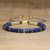 Pulsera tejida a mano de arena natural de moda de venta caliente transfronteriza, pulsera de cuentas espaciadoras doradas, joyería exquisita para mujer
