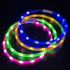 Collar Luminoso de Silicona LED para Perro, Luz de Advertencia de Seguridad para Paseos Nocturnos de Mascotas, Recargable por USB, Collar Luminoso Cortable