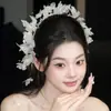 Estilo New Forest Adorno de Cabeça para Noiva Renda Branca Flor de Fada Headband Casamento Vestido de Noiva para Casamento Acessórios de Alto Padrão