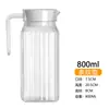 Jarra de Acrílico para PC Jarra de Plástico para Agua Fría Jarra para Bebidas y Jugos Jarra Rayada Bar Olla Caliente Restaurante Jarra de Agua para Té Resistente a Altas Temperaturas