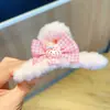 Pinza de Pelo de Felpa para Otoño e Invierno para Mujer, Pinza de Pelo Grande Linda con Diseño de Oso y Conejo, Pinza de Tiburón para Peinados Recogidos, Accesorio de Pelo Grande