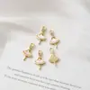 Galvanoplastia Europeia e Americana Transfronteiriça Aplique de Strass Bailarina Princesa Menina Anjo Joias Simples Acessórios Colar DIY