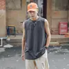 Camiseta sin mangas blanca pura estilo Hong Kong para el verano, chaleco holgado de moda estilo coreano para hombre, camiseta interior de manga corta estilo perezoso