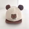 Gorro de bebé otoño e invierno coreano grueso niños y niñas lindo oso cálido pana bebé bebé suave visera niños