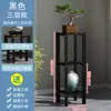 Suporte de Flores de Madeira Maciça para Sala de Estar Interna, Piso, Multi-camadas, Suporte para Vasos de Flores, Suporte de Armazenamento para Varanda, Suporte de Flores de Bambu para Planta-aranha, Rabanete Verde
