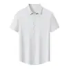 Camiseta sin costuras de fibra de bambú con sensación de hielo 40D 185G, ropa de trabajo transpirable y cómoda, camisa cultural unisex con cuello