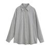 Ropa de Mujer al por Mayor Transfronteriza Nuevo Estilo Puro Lujoso Solapa Rayado Adelgazante Top Cárdigan Femenino Sexy Chica Caliente Camisa de Manga Larga
