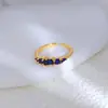 Amazon Temu Xiyin Mais Vendido Anel Simples Feminino de Zircônia Cúbica Colorida 18K Pedra de Nascimento de Dezembro