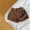 Pantalones Cortos de Pana Moda Infantil Estilo Coreano Ropa Infantil Colección Otoño 2026 Bebé y Niño Pequeño Versátiles Pantalones Dopamina