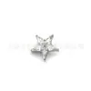 Brinco de titânio F136 estrela de cinco pontas cravejado com zircônia brinco haste estrela do mar G23 liga de titânio joia para piercing corporal humano piercing labial