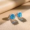 Colar Geométrico de Cobre Micro-Inlaid Retro Exquisito da Moda para Mulheres, Brincos e Acessórios Versáteis Super Brilhantes de Nicho de Luxo Leve
