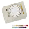 Jogo Americano de Linho Tecido Liso de Linho Cor Sólida Tapete de Mesa de Jantar Lavável Antiderrapante Isolamento Térmico Tapete de Casa Porta-Copo Tapete de Mesa