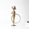 Escultura de Arte de Figurina de Metal de Lujo Ligero Creativo Moderno Decoración para Entrada de Hotel y Sala de Muestras Muebles Blandos