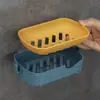 Caja de jabón multiusos con gancho, grande para el hogar, baño, creativa, sin perforaciones, estante de canasta de drenaje